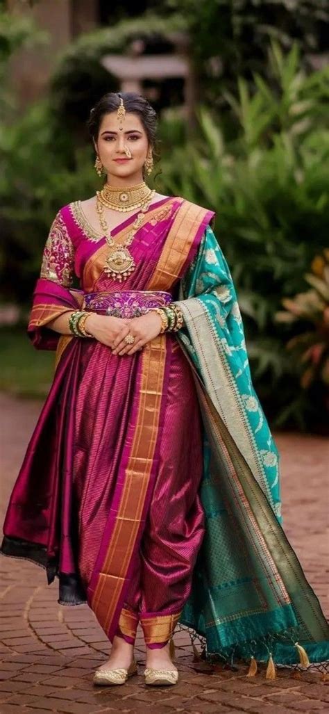 Pin By Vishwanath Mankal On Art That I Love Maharashtrian Saree Nauvari Saree Indian Bride