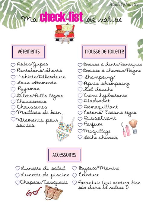 Imprimes Ta Check List De Valise Pour Tes Vacances Liste De Vacances