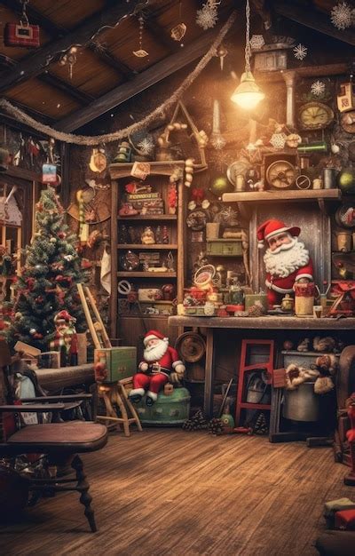 Premium AI Image | Christmas inside santa's workshop