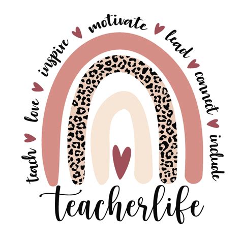 Teacher Life Svg Teacher Rainbow Svg Rainbow Svg Teacher Inspire