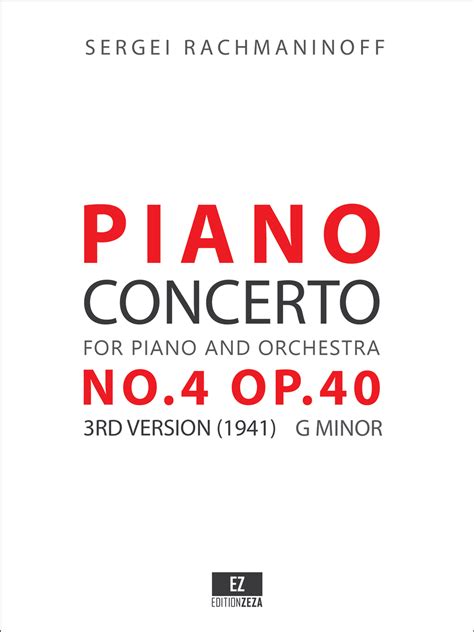 Rachmaninoff - Piano Concerto No.4 Op.40 3rd version (1941) - Sheet Music X Scores & Parts for ...