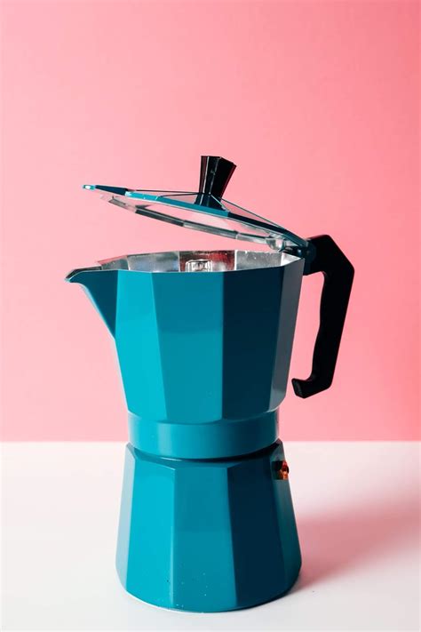 Coffee Maker Italian Style Moka Pot Turquoise Blue 6 Cups Italian Press