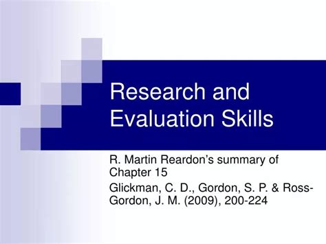 Ppt Research And Evaluation Skills Powerpoint Presentation Free