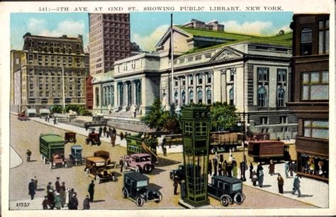 Ansichtskarte Postkarte New York City Usa Public Library Th Avenue