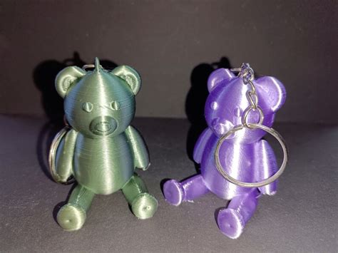 Teddy Bear 3D Printed Keyring STL FILE Etsy