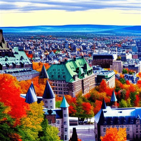 Digital Graphic of Quebec City Fall Landscape · Creative Fabrica