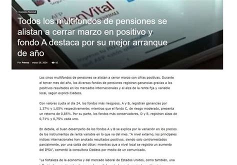 Ciedess En El Diario De Santiago Todos Los Multifondos De Pensiones Se