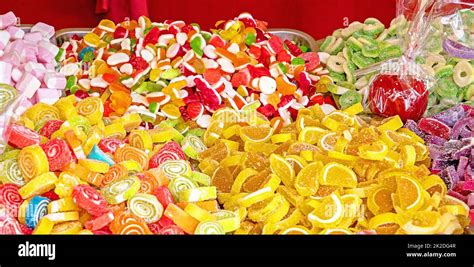 Colorful Sweet Jelly Snacks On Market Stall Stock Photo Alamy