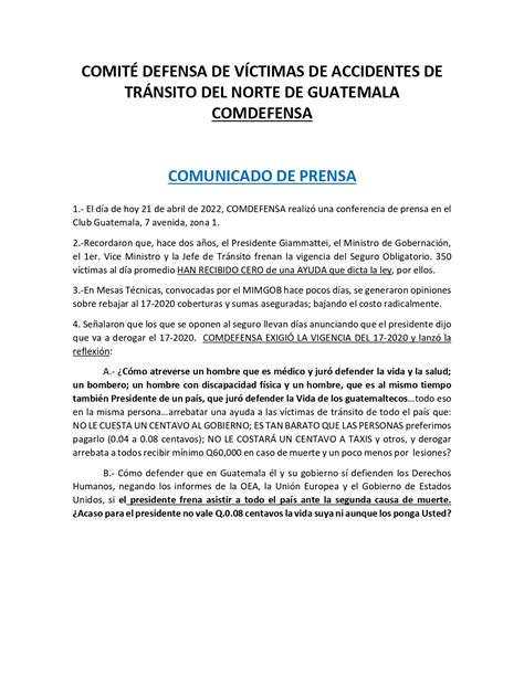 Prensa Libre On Twitter El Comit De V Ctimas De Accidentes De