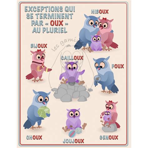 Affiche Exceptions Ou Oux Au Pluriel