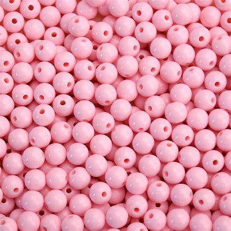 Wholesale Round Acrylic Bubblegum Beads With Hole Macaroon Solid Color