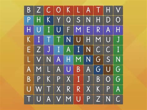 Kata Adjektif Warna Bahasa Melayu Tahun Wordsearch