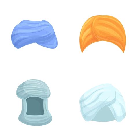 Premium Vector Arab Hat Icons Set Cartoon Vector Various Arabic Turban