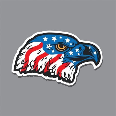 Premium Vector Head Hawk Eagle With Usa Flag