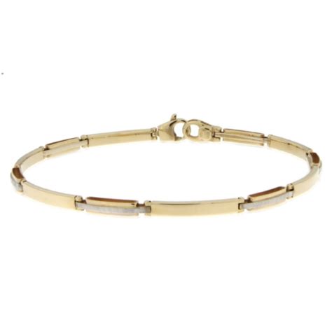 Bracciale Uomo Oro Giallo Bianco Gl Gioiellerialucchese It