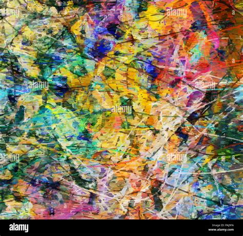 Colorful Abstract Painting. Random Lines. 3D rendering Stock Photo - Alamy