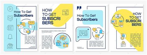 Blue And Yellow Brochure Template For Increasing Subscriber Base Vector Report Vertical Set