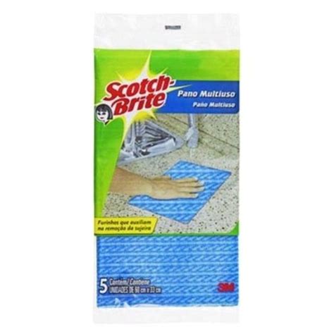 Pano Multi Uso Scotch Brite Azul 3m 05 Unidades Pano Magazine Luiza