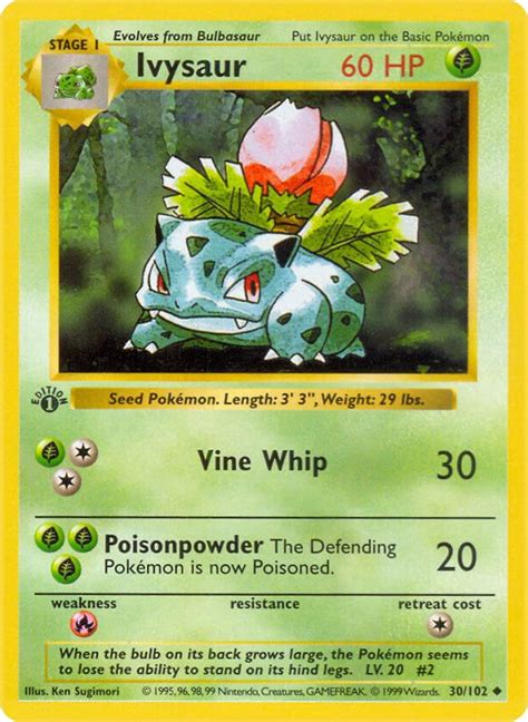 Ivysaur Base Set Shadowless Pokemon