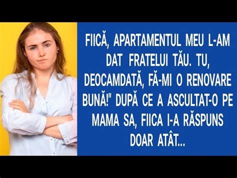 Fiic Apartamentul Meu L Am Dat Fratelui T U Tu Deocamdat F Mi O