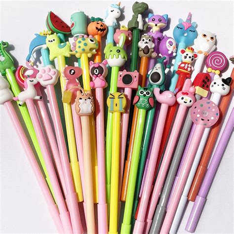 Hdagbnn 36pcs Cute Cartoon Gel Black Ink Pensrandom Kawaii