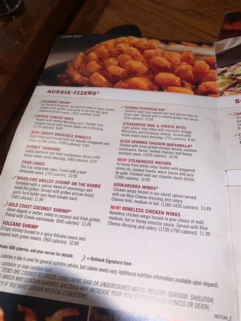 Outback Steakhouse Menu Updated Prices In Philippines