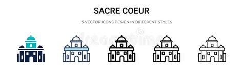 Sacre Coeur Icon In Filled Thin Line Outline And Stroke Style Vector