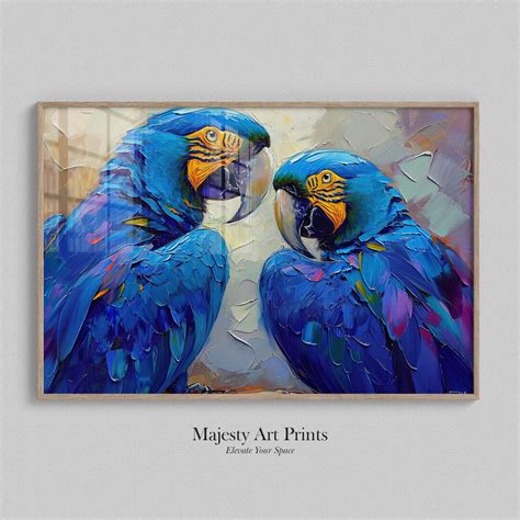 Macaw Parrot Wall Art Impasto Oil Painting Original Bird Art Prints