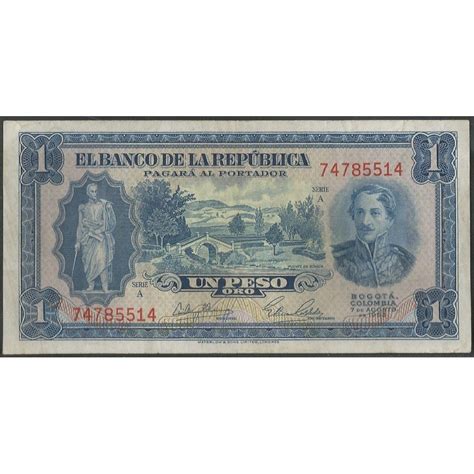 1 Peso Banco de la República AGO 07, 1953