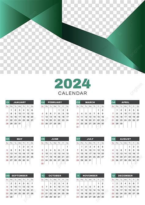 Template Desain Kalender Dinding 2024 Vol 3 Vektor Templat Untuk Unduh