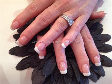 Eye Candy Nails And Training Acrylic Coating With Gel French Polish By