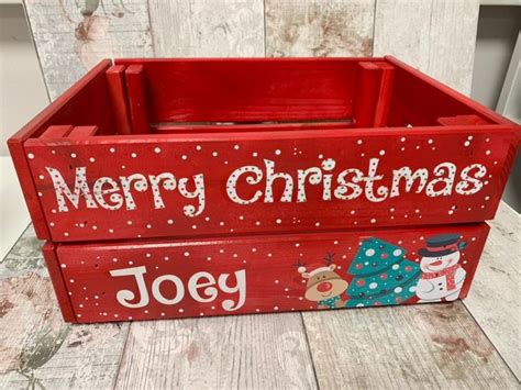 Personalised Christmas Crate Christmas Eve Box Personalised Crate