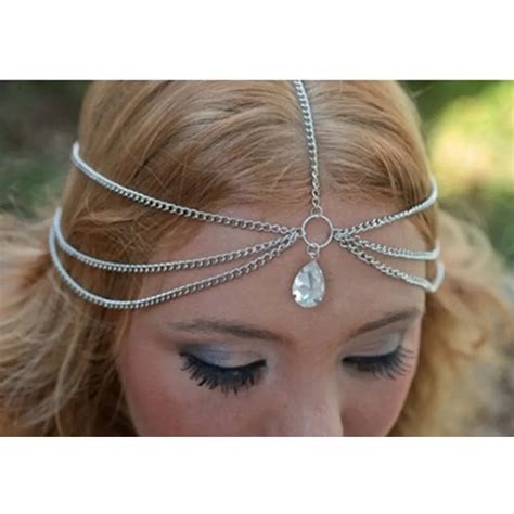 Silver Color Crystal Indian Headband Hair Accessories Head Jewelry