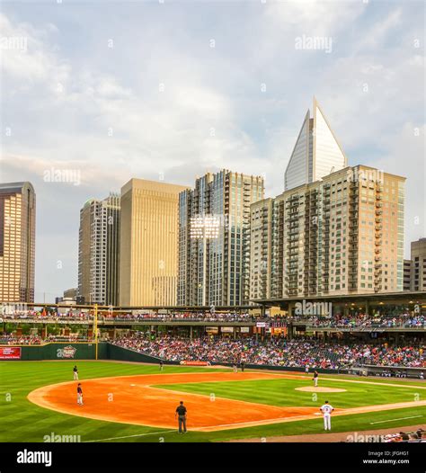 Charlotte North Carolina City Skyline From Bbt Ballpark Stock Photo Alamy