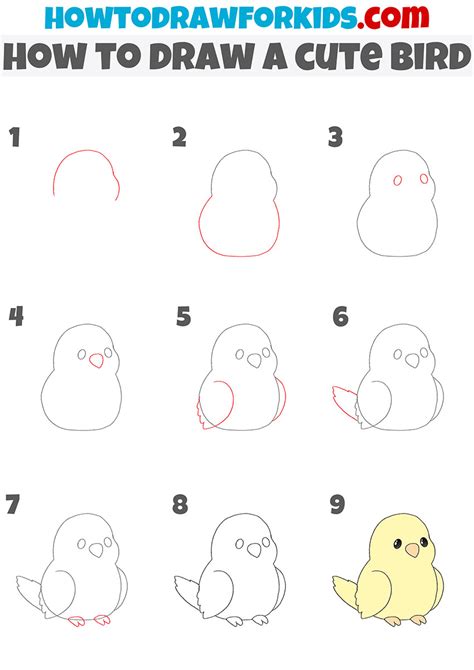 How to Draw a Cute Bird - Easy Drawing Tutorial For Kids