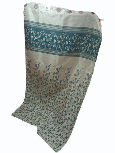 Floral Print Blue And Off White Polyester Printed Window Curtain At Rs