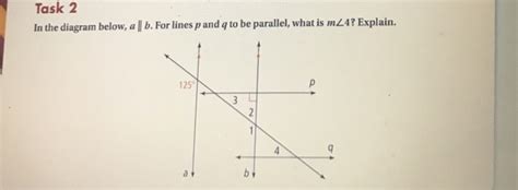 Solved In The Diagram Below A B For Lines P And Q To Be Chegg