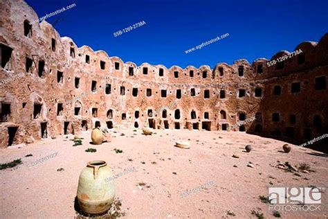 Ruins Of A Building Qasr Al Hajj Libya Stock Photo Picture And