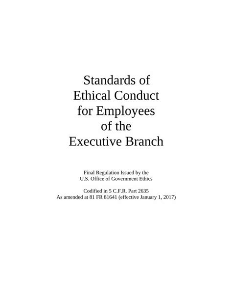 PDF Standards Of Ethical Conduct For Employees Of The PDF