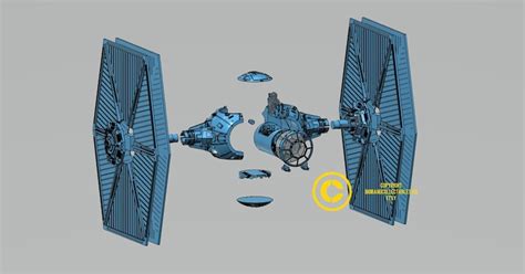 Tie Fighter Stl Files For D Printing Etsy