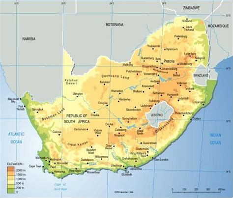 South Africa Topographic Map – Topographic Map of Usa with States