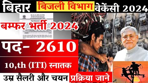 Bihar Bijli Vibhag Vacancy 2024 Notification Out बिहार बिजली विभाग