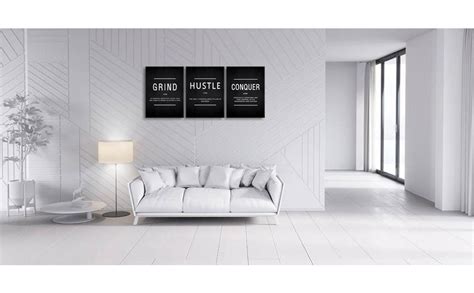 Amazon KAWAHONE Success Quotes Wall Art Grind Hustle Conquer