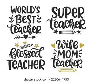 Teachers Day Gift Card Hand Written Stock Vector (Royalty Free ...