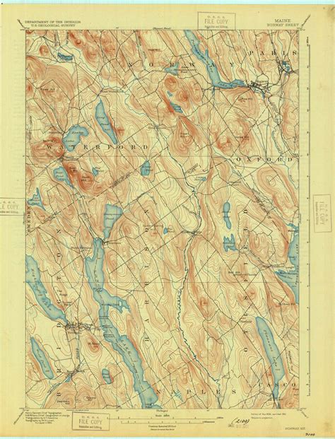 Norway Maine 1896 1931 USGS Old Topo Map Reprint 15x15 ME Quad