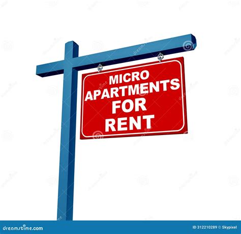 Micro Apartments for Rent Sign Stock Image - Image of sign, small