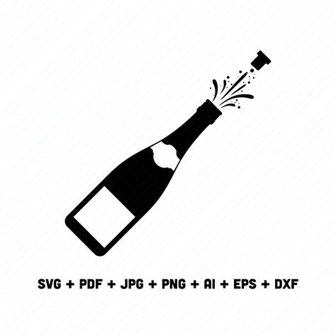 Champagne Svg Champagne Pdf Champagne Cutting File Etsy