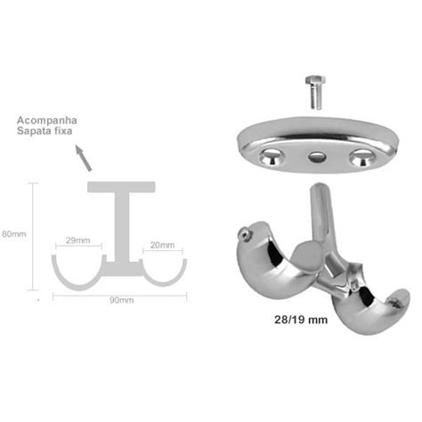 Suporte Duplo De Teto Para Var O De Cortina