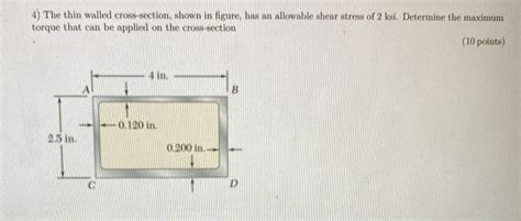 Solved The Thin Walled Cross Section Shown In Figure Chegg