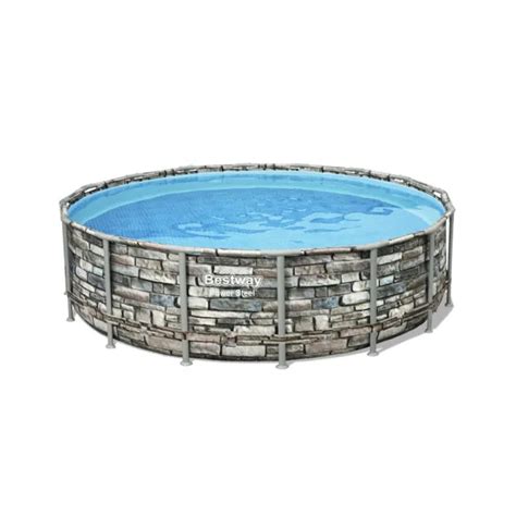 Piscina Fuori Terra Bestway Power Steel Frame Effetto Pietra